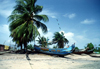 Grand Bassa County, Liberia, West Africa: Buchanan - fishing boats on the beach near the city - Waterhouse Bay - Atlantic Ocean - photo by M.Sturges