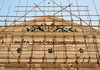 Macau, China: pediment of the Santa Casa da Misericrdia, covered in bamboo scaffolding, Largo do Senado - Historic Centre of Macau, UNESCO World Heritage Site - photo by M.Torres