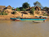 Tsimafana, Belo sur Tsiribihina district, Menabe Region, Toliara Province, Madagascar: twin engine catamaran ferry 'Disco' and the ferry 'terminal' - photo by M.Torres