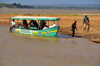 Tsimafana, Belo sur Tsiribihina,  Menabe Region, Toliara Province, Madagascar: L'Ami Gentil arrives to the south bank of the Tsiribihina river - photo by M.Torres