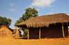 West coast road between the Manambolo river and Belon'i Tsiribihina, Toliara Province, Madagascar: village houses built with mud, wood and straw - photo by M.Torres