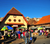 Antananarivo / Tananarive / Tana - Analamanga region, Madagascar: Analakely Market - red roofed pavilions - place du Zoma - photo by M.Torres