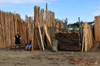 Toamasina / Tamatave, Madagascar: timber dealer at the city entrance - photo by M.Torres