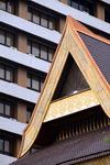 Kuala Lumpur, Malaysia: gable of the Menara Bumiputra smaller block, in traditional Malay house style - photo by M.Torres