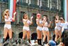 Mexico City: shaking at the Zocalo - dancing girls / Plaza de la Constitucin - photo by M.Torres