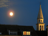 Montenegro - Crna Gora - Budva: night in the old town / moonlight - moon over stari grad - roofs - photo by J.Kaman