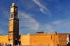 Casablanca, Morocco: wall of the medina and clock tower from UN square - photo by M.Torres