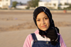 Mogador / Essaouira - Morocco: girl on the beach - photo by Sandia