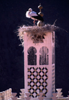 Morocco / Maroc - Merzouga: stork on a minaret - photo by F.Rigaud