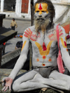 Kathmandu, Nepal: sadhu in meditation at Pashupatinath temple - photo by E.Petitalot