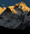 Khumbu region, Solukhumbu district, Sagarmatha zone, Nepal: sunset on Kang Taiga mountain - 6685m - photo by E.Petitalot