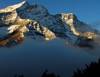 Khumbu region, Solukhumbu district, Sagarmatha zone, Nepal: sunrise and morning fog on the Kwande range - photo by E.Petitalot