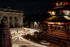 Kathmandu, Nepal: night time at Durbar Square - lines of light - photo by G.Koelman