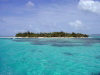 Northern Marianas - Saipan - Managaha island, a flat coral islet: approaching Managaha from the lagoon (photo by Peter Willis)