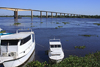 Presidente Hayes department, Paraguay: Remanso bridge and small yachts on the River Paraguay - photo by A.Chang