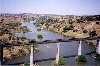 Serpa: upstream on the Guadiana and the old rail-way bridge - o Guadiana para montante e a ponte ferroviria - vistos do viaduto do IP8 - photo by M.Durruti