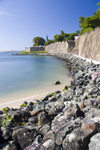 Puerto Rico - San Juan: southwestern wall along Baha de San Juan (photo by D.Smith)