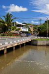 Port Mathurin, Rodrigues island, Mauritius: bridge and restaurant - Rue de la Solidarit - photo by M.Torres