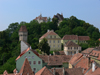 Sighisoara / Segesvr, Mures county, Transylvania, Romania: hill above the citadel with the Tin Coaters Tower - Turnul Cositorarilor - UNESCO listed town - photo by J.Kaman