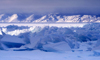 Lake Baikal, Irkutsk oblast, Siberian Federal District, Russia: jagged ice shards and mountains - UNESCO World Heritage site - photo by B.Cain