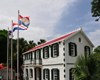 The Bottom, Saba: Saba's flag flying at the Regional Service Center - photo by M.Torres