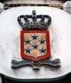 Netherlands Antilles - Saint Eustatius / Statia / Sint Eustatius / EUX: Oranjestad: Fort Orange - coat of arms at the main gate (photo by Galen Frysinger)