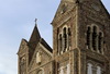 Basseterre, Saint Kitts island, Saint Kitts and Nevis: bell towers of the Roman Catholic Co-Cathedral of the Immaculate Conception, Independence Square - photo by M.Torres