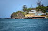 Brumaire, Basseterre, Saint Kitts island, Saint Kitts and Nevis: rocky point at Fort Thomas at Road - Bluff Point - photo by M.Torres