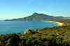 Portixeddu, Fluminimaggiore, Carbonia-Iglesias province, Sardinia / Sardegna / Sardigna: the beach and Cape Pecora - photo by M.Torres