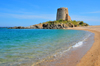 Bari Sardo, Ogliastra province, Sardinia / Sardegna / Sardigna: Torre di Bari - Aragonese tower on a small isthmus - photo by M.Torres