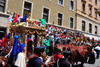 Cagliari, Sardinia / Sardegna / Sardigna: Feast of Sant'Efisio / Sagra di Sant'Efisio - the saint travels in a coach pulled by oxen - Via Goffredo Mameli - photo by M.Torres