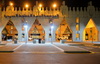 Al-Hofuf, Al-Ahsa Oasis, Eastern Province, Saudi Arabia: nocturnal view of the central railway station - architect Lucio Barbera - photo by M.Torres