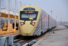 Riyadh, Saudi Arabia: fast train to Dammam at Riyadh railway station - built in Spain by CAF, Construcciones y Auxiliar de Ferrocarriles - Saudi Railways Organization (SRO) - photo by M.Torres