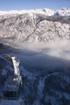 Slovenia - Ski cable car arriving at Vogel Mountain - photo by I.Middleton