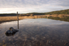 Slovenia - Pivka Valley: Palsko lake - pole and rock - photo by I.Middleton