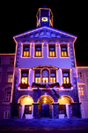 Town hall lit up at night for Christmas, Ljubljana, Slovenia - photo by I.Middleton