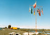 South Shetland islands - King George island: Henryk Arctowski Polish Antarctic Station -  Admiralty Bay - flags and lighthouse - photo by G.Frysinger