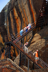 Sigiriya, Central Province, Sri Lanka: metal stairs on the rock face - photo by M.Torres