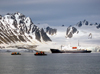 Svalbard - Spitsbergen island: passengers disembark for sightseeing by Zodiac from 'mother ship', Polar Pioneer, built in Finland in 1985 as an ice-strengthened research ship - photo by R.Eime