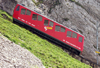 Switzerland / Suisse / Schweiz / Svizzera - Mt Pilatus (Unterwalden - Obwalden split Kanton): steepest rack-and-pinion railway in the world - train on a mountain slope / le train  crmaillre monte sur une pente / Steilste Zahnradbahn der Welt - photo by C.Roux