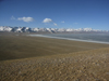 Tibet - Namtso Lake - beach in the Himalyaian plateau - the highest salt lake in the world, at an elevation of 4,718 m - photo by M.Samper