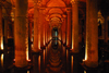 Istanbul / Constantinople, Turkey: Basilica-Cistern - built under emperor Justinian I - forest of Byzantine columns in the underground water reservoir - Yerebatan Sarayi - Yerebatan Caddesi, Eminn-District - photo by M.Torres