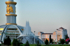 Turkmenistan - Ashghabat: fountain and Independence Monument - Independence square - photo by G.Karamyanc