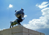 Ashgabat - Turkmenistan - 1948 Earthquake Monument - side view - photo by G.Karamyanc / Travel-Images.com