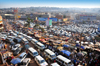 Kampala, Uganda: share taxis and commerce both use Burton street - Old Taxi Park - aglomeration of matatu share taxis - photo by M.Torres