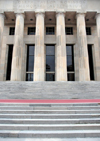 Little Rock, Arkansas, USA: Robinson Auditorium - columns on the south faade of Joseph Taylor Robinson Memorial Auditorium - 414 W. Markham - architects Stern, Wittenberg and Delony - photo by M.Torres