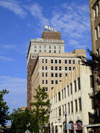 Tulsa, Oklahoma, USA: view along West 5th Street to the Mayo Hotel - Sullivanesque Building by architect George Winkler - terra cotta with stone trim faade - photo by G.Frysinger