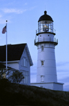 Cape Elizabeth, Portland, Maine, USA: cast iron conical tower of the Cape Elizabeth Lighthouse (1874)- traditional New England architecture - Admiralty nr J020 - photo by C.Lovell