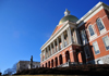 Boston, Massachusetts, USA: Massachusetts State House - architect Charles Bulfinch - Daniel Webster statue - photo by M.Torres