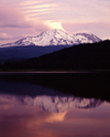 Mount Shasta (California) - : reflection on Siskiyou Lake - photo by J.Fekete